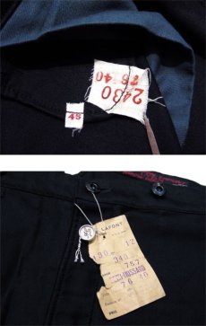 画像3: 1950's French Black Cotton Moleskin Trousers DEAD STOCK　size w 33 inch (表記 40) (3)
