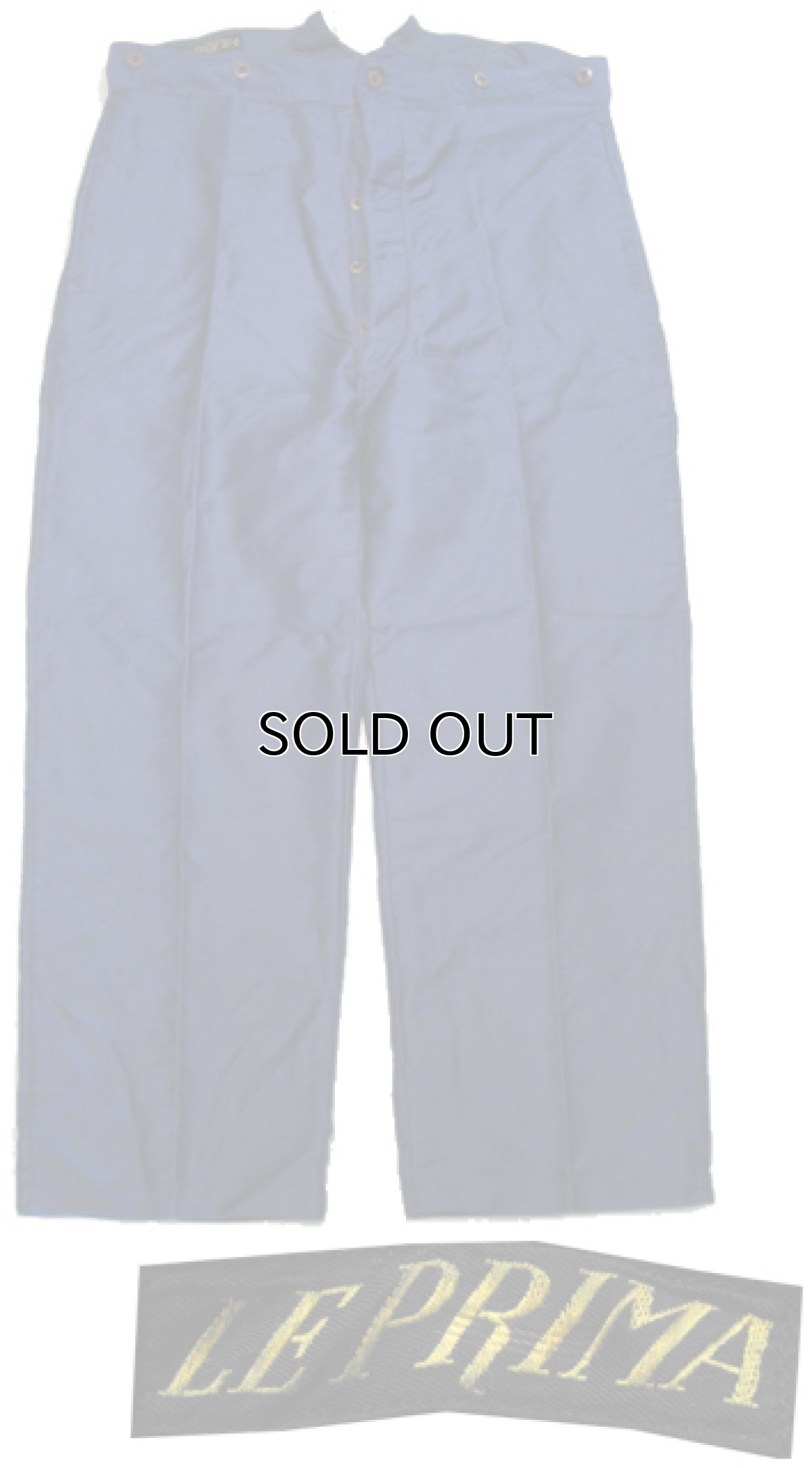 画像1: 1940's French Blue Cotton Moleskin Trousers DEAD STOCK - One Wash　size w ~38 inch (表記 不明) (1)