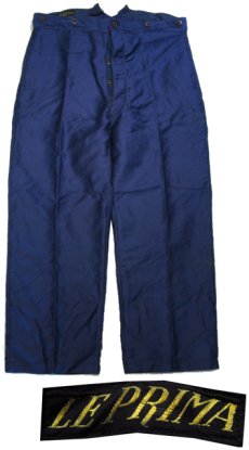 画像1: 1940's French Blue Cotton Moleskin Trousers DEAD STOCK - One Wash　size w ~38 inch (表記 不明) (1)