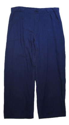 画像1: 1940's French Blue Linen Worker Trousers　size w 38 inch (表記 不明) (1)