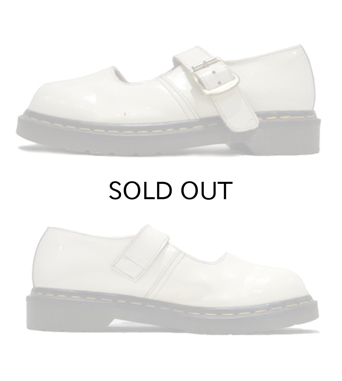 画像2: Dr.Martens Patent Leather Strap Shoes made in ENGLAND　Cream　size 25.5 cm ~ 26 cm (2)