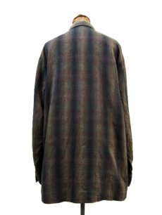 画像2: 1960's~ French "EEB" Ombrer Check L/S Box Shirts　Brown / Green　size M (表記 不明) (2)