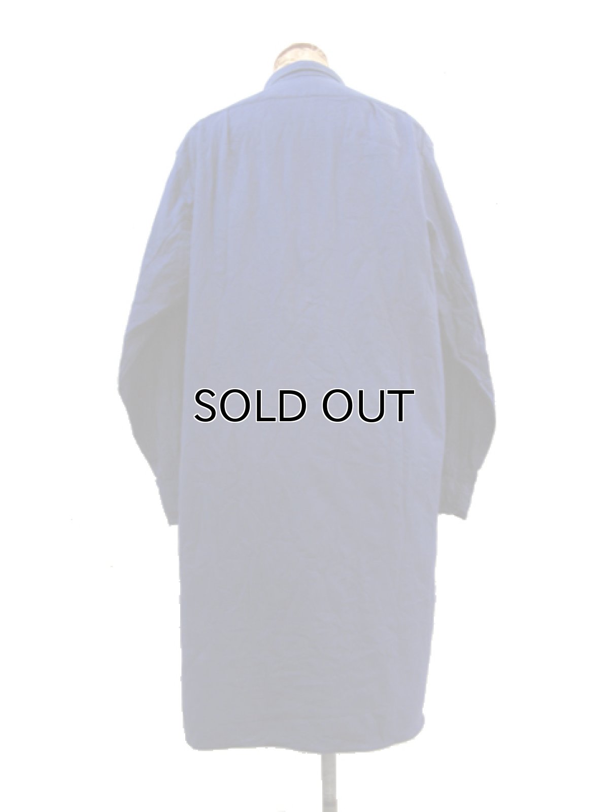 画像2: 1960's French Blue Cotton Flannel Pullover Shirts Dead Stock - one wash size S - M (38) (2)