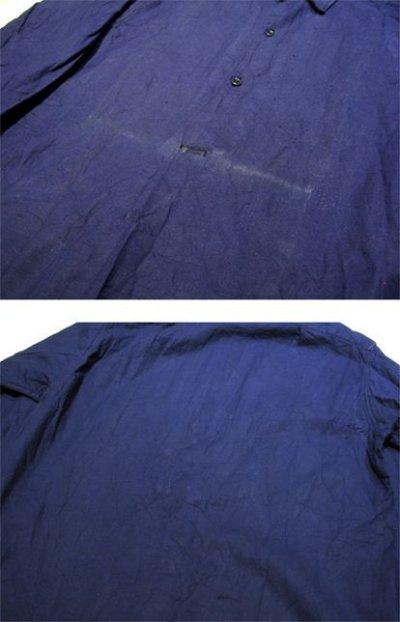 画像2: 1960's French Blue Cotton Flannel Pullover Shirts Dead Stock - one wash　size S - M (38)