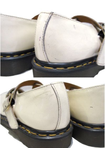 画像1: Dr.Martens Patent Leather Strap Shoes made in ENGLAND　Cream　size 25.5 cm ~ 26 cm