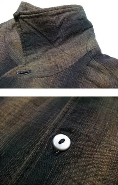 画像2: 1960's~ French "EEB" Ombrer Check L/S Box Shirts　Brown / Green　size M (表記 不明)