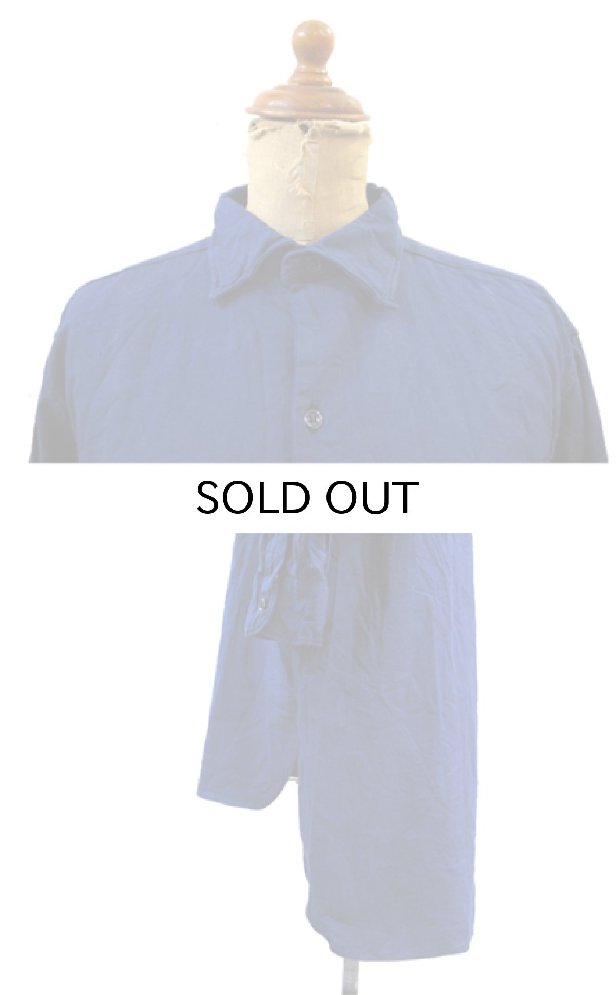画像3: 1960's French Blue Cotton Flannel Pullover Shirts Dead Stock - one wash size S - M (38) (3)