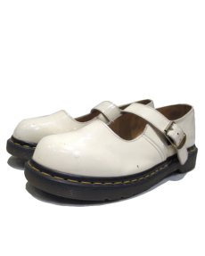 画像1: Dr.Martens Patent Leather Strap Shoes made in ENGLAND　Cream　size 25.5 cm ~ 26 cm (1)