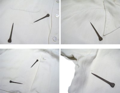 画像2: 1940's~ Raglan Sleeve L/S Rayon Shirts　NATURAL　size M - L (表記 なし)