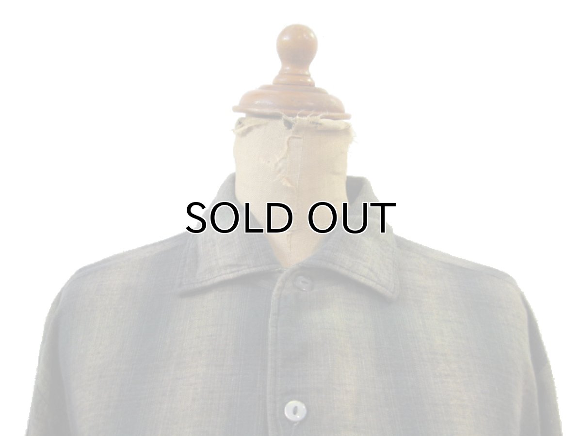 画像3: 1960's~ French "EEB" Ombrer Check L/S Box Shirts　Brown / Green　size M (表記 不明) (3)