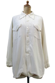画像1: 1940's~ Raglan Sleeve L/S Rayon Shirts　NATURAL　size M - L (表記 なし) (1)