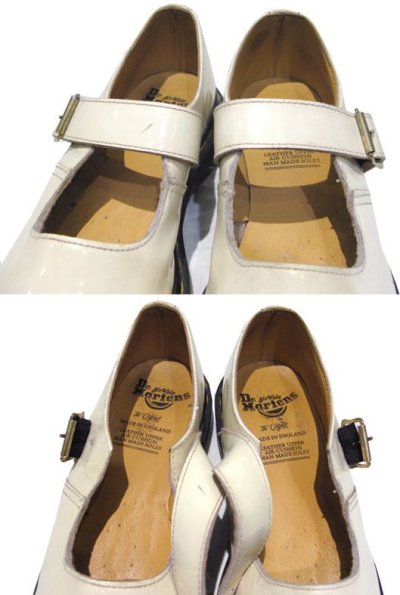 画像2: Dr.Martens Patent Leather Strap Shoes made in ENGLAND　Cream　size 25.5 cm ~ 26 cm