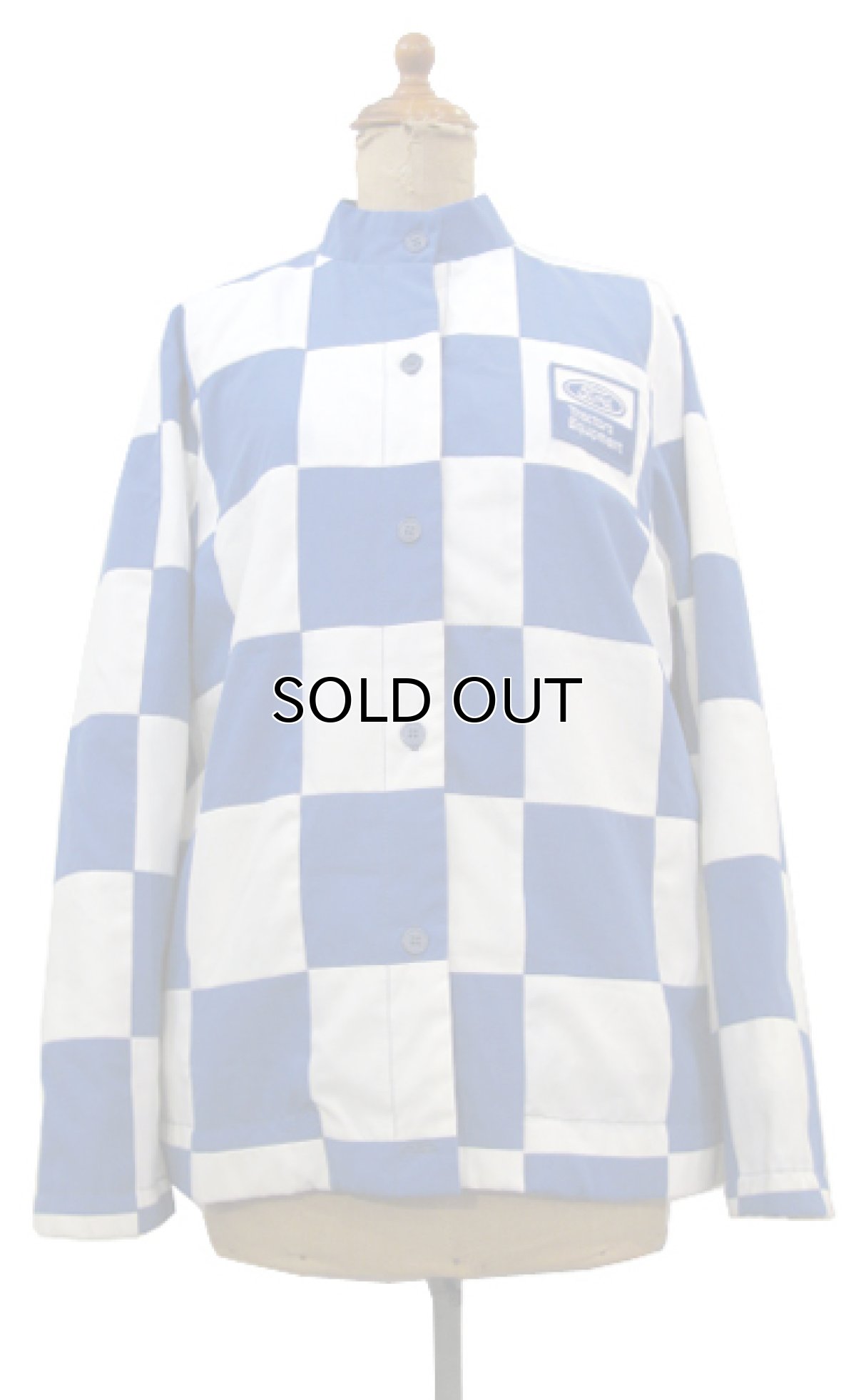 画像1: 1980's "MArguerite Rubel" Checker Flag Jacket　BLUE / WHITE　size S - M (表記 12) (1)