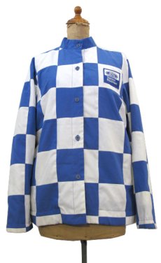 画像1: 1980's "MArguerite Rubel" Checker Flag Jacket　BLUE / WHITE　size S - M (表記 12) (1)