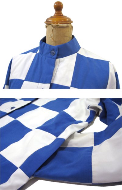 画像3: 1980's "MArguerite Rubel" Checker Flag Jacket　BLUE / WHITE　size S - M (表記 12)