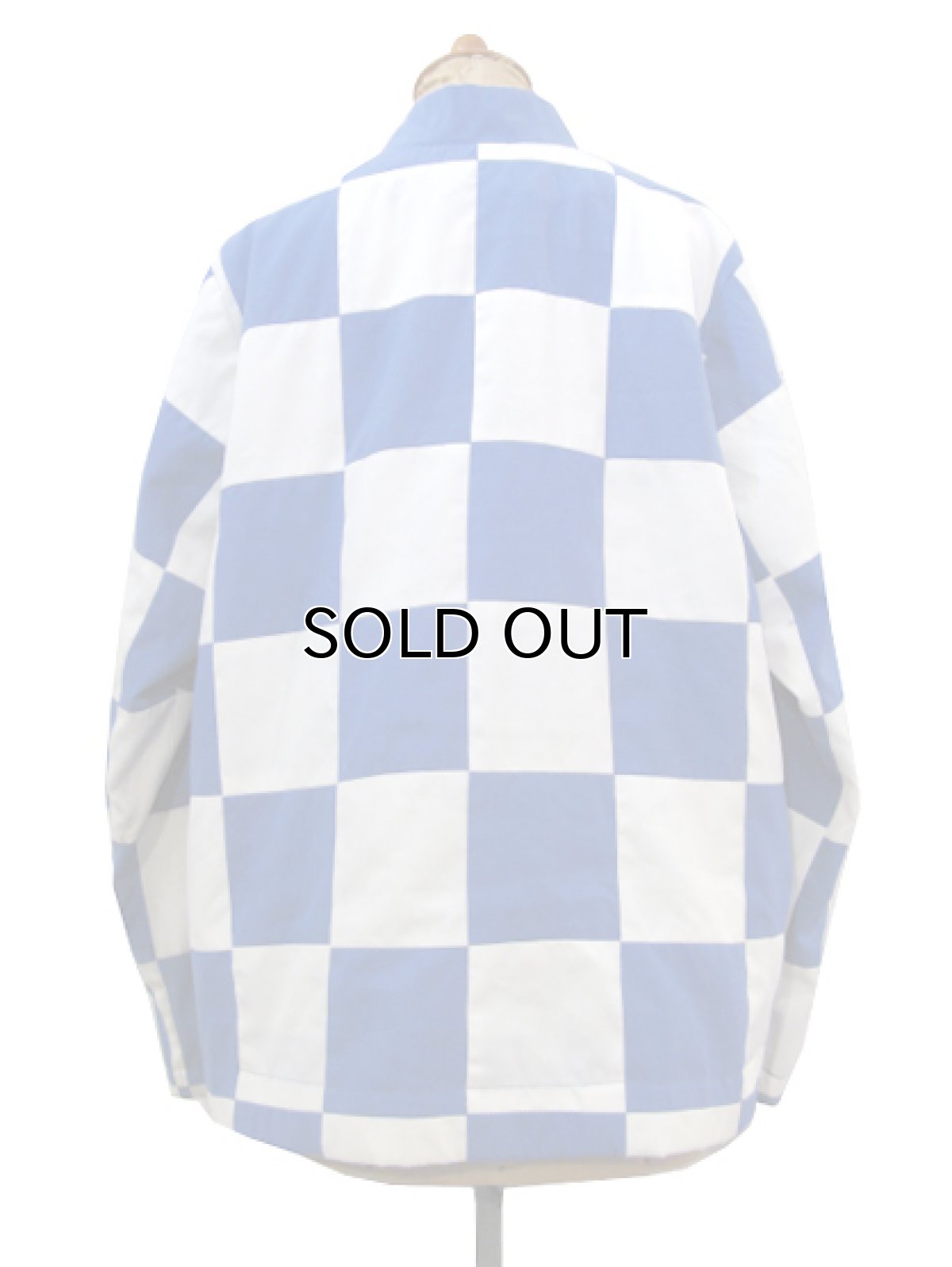 画像2: 1980's "MArguerite Rubel" Checker Flag Jacket　BLUE / WHITE　size S - M (表記 12) (2)