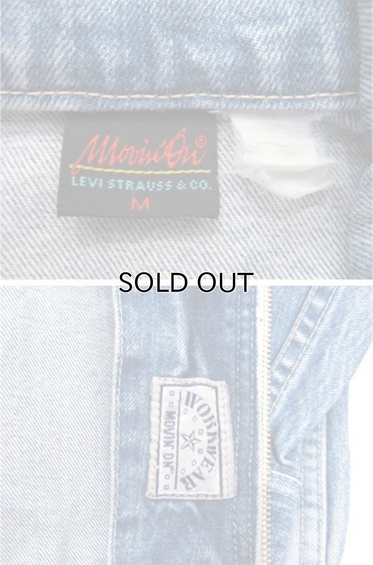 画像4: 1980's - 90's Levi Strauss & Co. "Movin On" Design Denim Jacket Blue Denim size M - L (表記 M) (4)