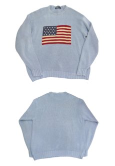 画像4: 1990's~ "Polo by Ralph Lauren" US Flag Pullover Sweater　Sax Blue　size L (表記 L) (4)