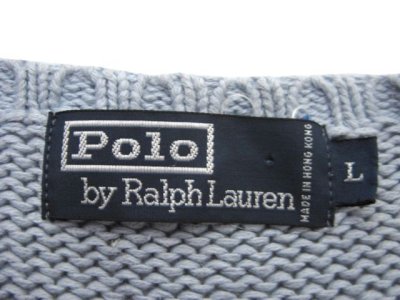 画像1: 1990's~ "Polo by Ralph Lauren" US Flag Pullover Sweater　Sax Blue　size L (表記 L)