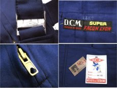 画像3: ~1960's French "DCM" Moleskin Worker Overall Dead Stock　BLUE　size M (表記 44) (3)