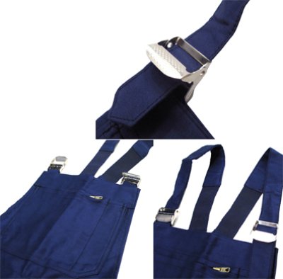 画像2: ~1960's French "DCM" Moleskin Worker Overall Dead Stock　BLUE　size M (表記 44)