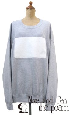 画像1: " Note and Pen the poem " ノートとペン　White Flock Sweat Shirts　size  XL (1)