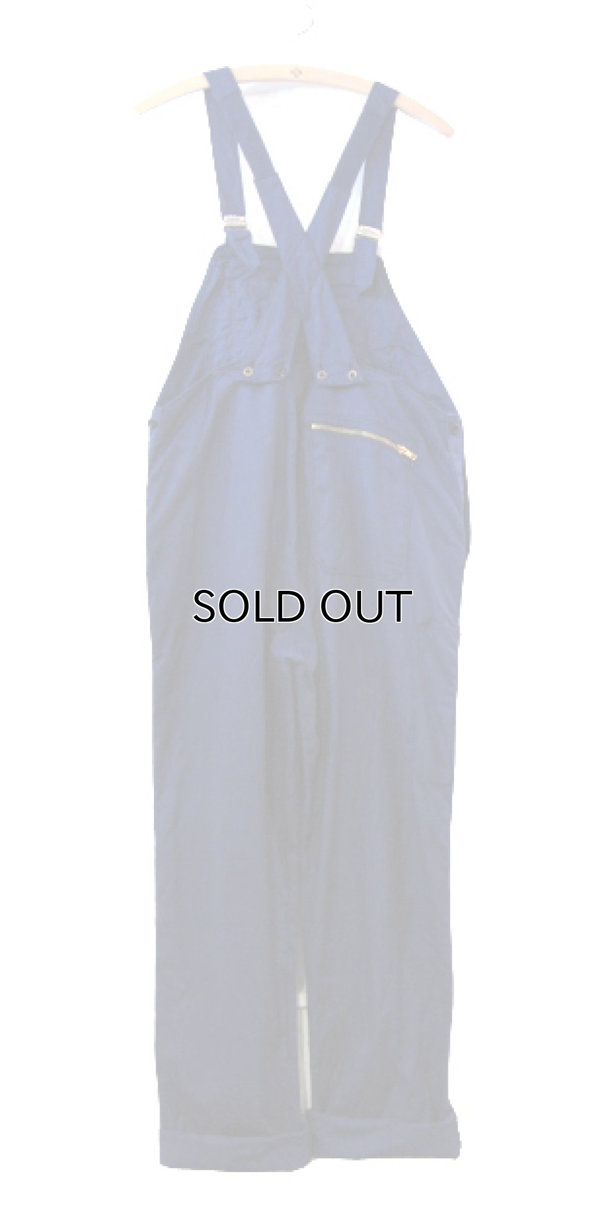 画像2: 1970's French "SOLIDA" Cotton Twill Overall Dead Stock - one washed　BLUE　size M (表記 44) (2)