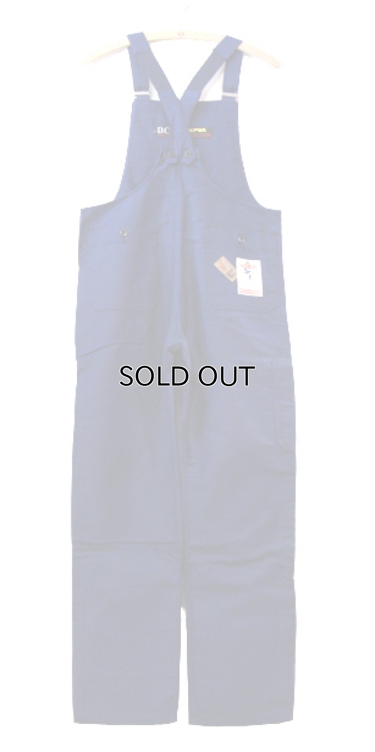 画像2: ~1960's French "DCM" Moleskin Worker Overall Dead Stock BLUE size M (表記 44) (2)