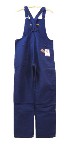 画像2: ~1960's French "DCM" Moleskin Worker Overall Dead Stock　BLUE　size M (表記 44) (2)