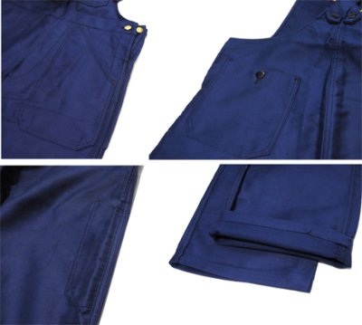 画像3: ~1960's French "DCM" Moleskin Worker Overall Dead Stock　BLUE　size M (表記 44)