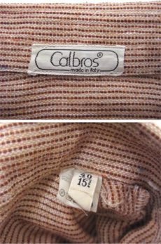 画像4: 1980's~ "Calbros" L/S Nep Wool BD Shirts　Red Brown　size S - M (表記 40) (4)