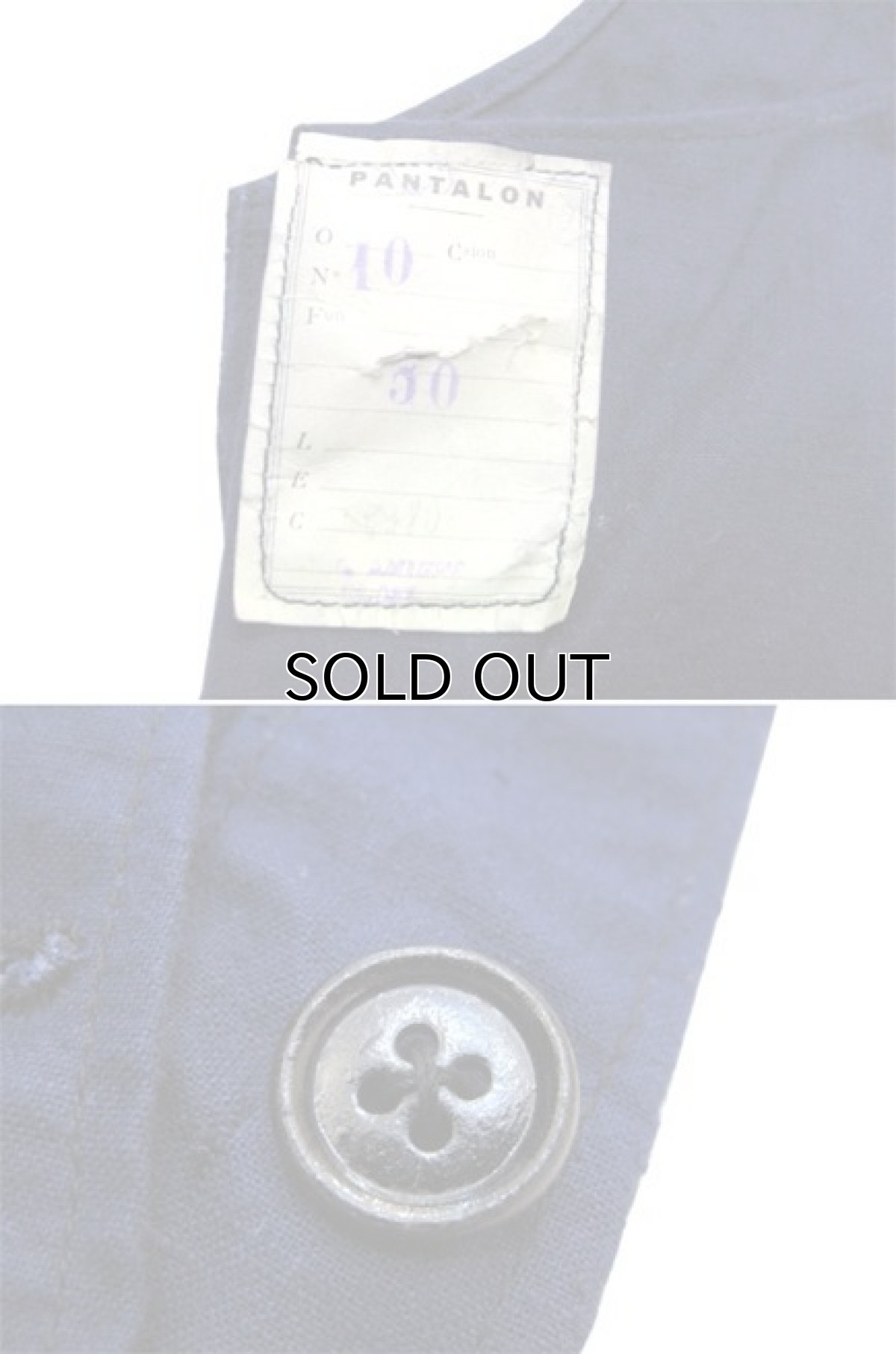 画像3: 1950's French Cotton Linen Worker Overall Dead Stock - one washed　BLUE　size M - L (表記 50 ) (3)