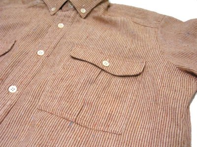画像2: 1980's~ "Calbros" L/S Nep Wool BD Shirts　Red Brown　size S - M (表記 40)