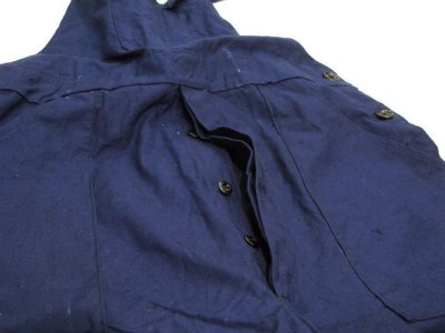 画像3: 1950's French Cotton Linen Worker Overall Dead Stock - one washed　BLUE　size M - L (表記 50 )