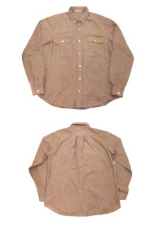画像5: 1980's~ "Calbros" L/S Nep Wool BD Shirts　Red Brown　size S - M (表記 40) (5)
