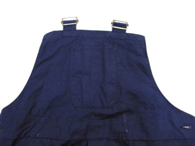 画像1: 1950's French Cotton Linen Worker Overall Dead Stock - one washed　BLUE　size M - L (表記 50 )