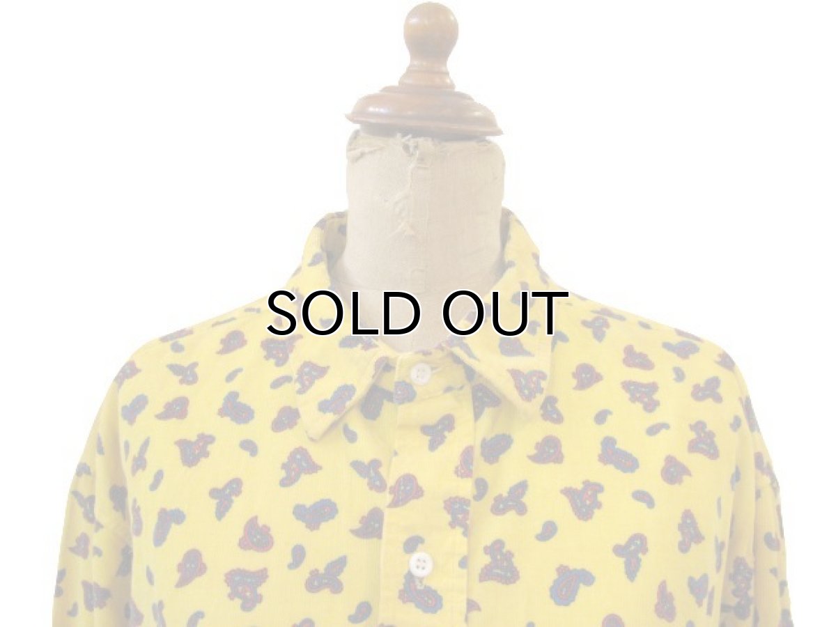 画像3: 1970's "Reyn Spooner" Paisley L/S Corduroy Shirts YELLOW size L (表記 L) (3)