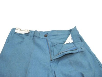 画像1: 1970's Levi's STA-PREST big "E" Straight Trousers Dead Stock　Sax Blue　size w 30 inch (30 x 34)