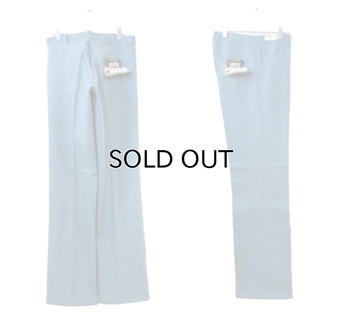 画像2: 1970's Levi's STA-PREST big "E" Straight Trousers Dead Stock　Sax Blue　size w 30 inch (30 x 34) (2)