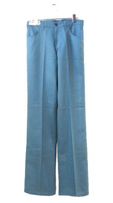 画像1: 1970's Levi's STA-PREST big "E" Straight Trousers Dead Stock　Sax Blue　size w 30 inch (30 x 34) (1)