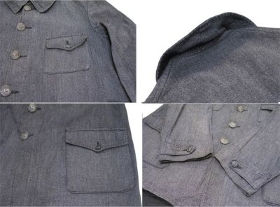 画像3: 1930-40's French Herringbone Twill Salt & Pepper Hunting Jacket　size M