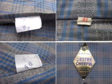 画像4: 1960's Europe "DESTRE CHERPIN" Flannel Cotton Long Shirts Dead Stock　Blue / Grey系　size M (表記 41) (4)