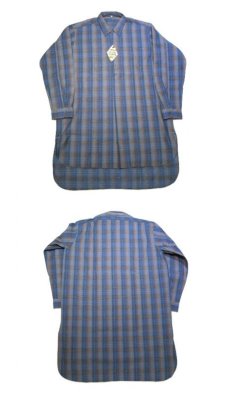画像3: 1960's Europe "DESTRE CHERPIN" Flannel Cotton Long Shirts Dead Stock　Blue系　size M (表記 41) (3)