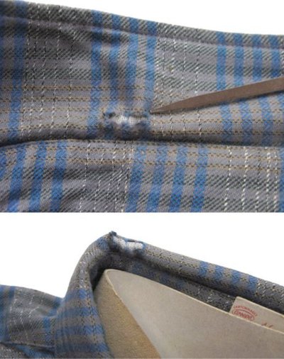 画像2: 1960's Europe "DESTRE CHERPIN" Flannel Cotton Long Shirts Dead Stock　Blue / Grey系　size M (表記 41)
