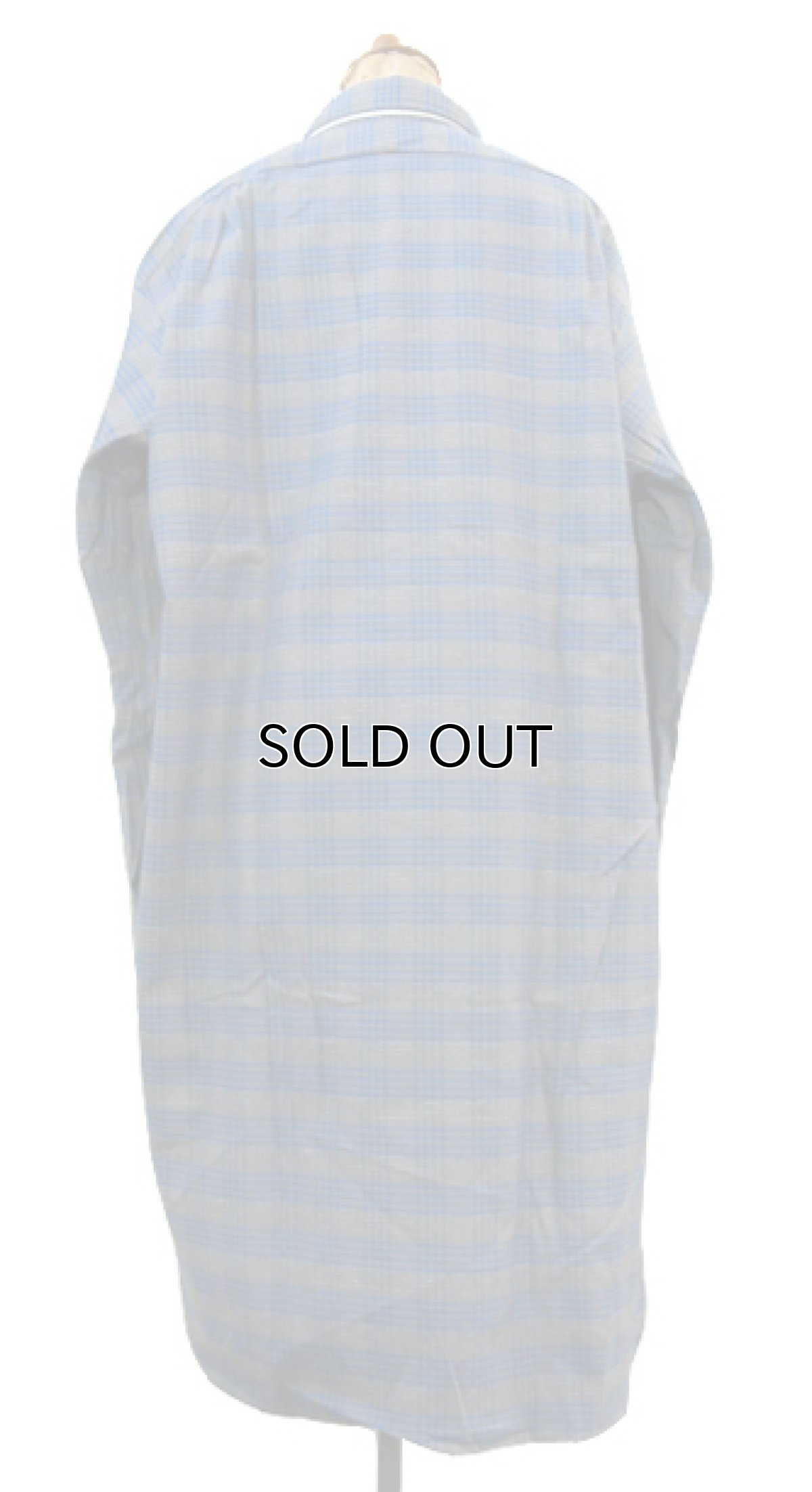 画像2: 1960's Europe "DESTRE CHERPIN" Flannel Cotton Long Shirts Dead Stock Blue / Grey系 size M (表記 41) (2)