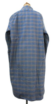 画像2: 1960's Europe "DESTRE CHERPIN" Flannel Cotton Long Shirts Dead Stock　Blue / Grey系　size M (表記 41) (2)