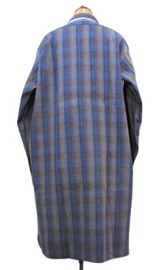 画像2: 1960's Europe "DESTRE CHERPIN" Flannel Cotton Long Shirts Dead Stock　Blue系　size M (表記 41) (2)