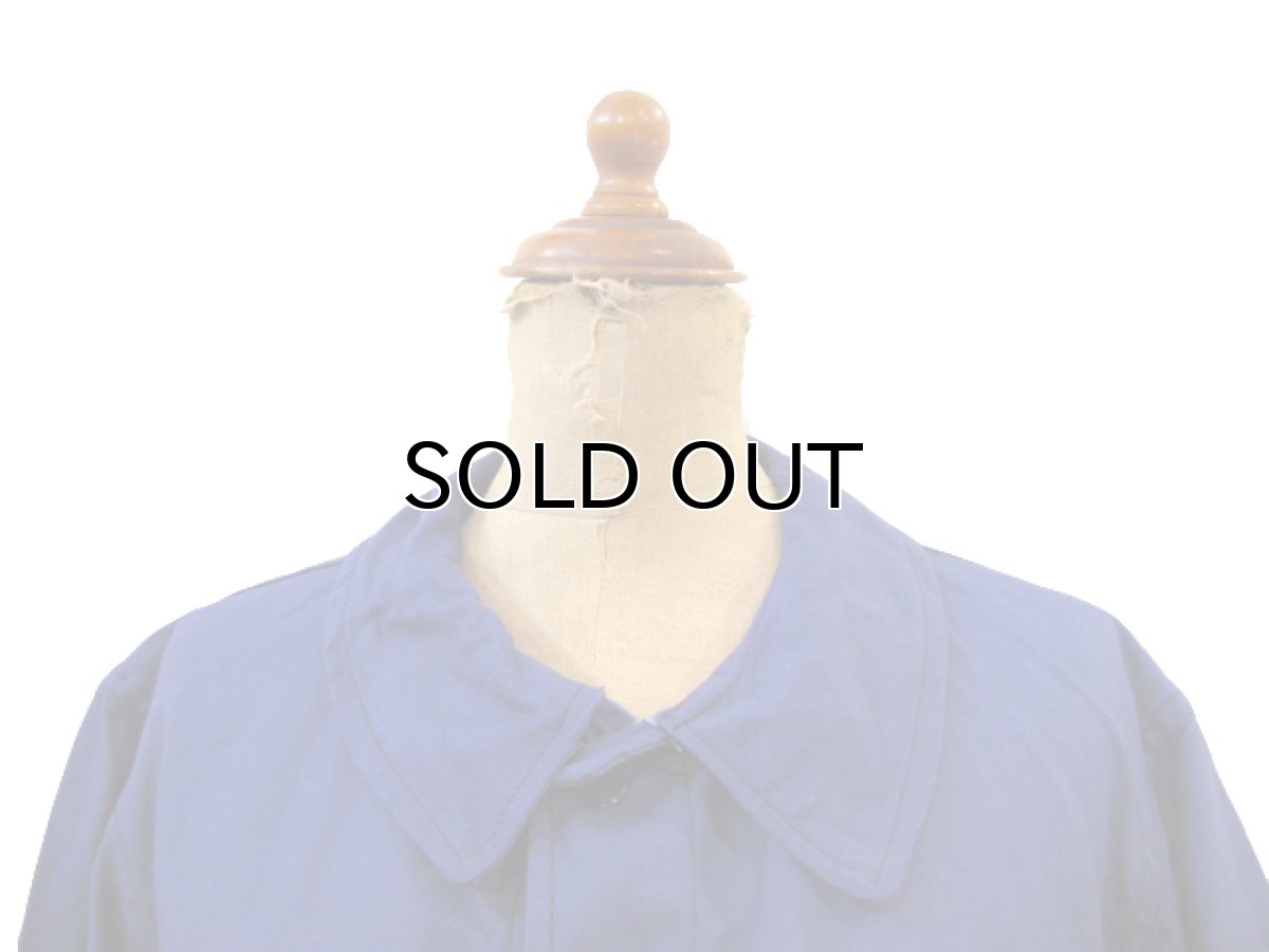 画像3: 1970's French "SOLIDA" Cotton Twill Work Jacket Dead Stock - one washed　BLUE　size M (表記 42) (3)