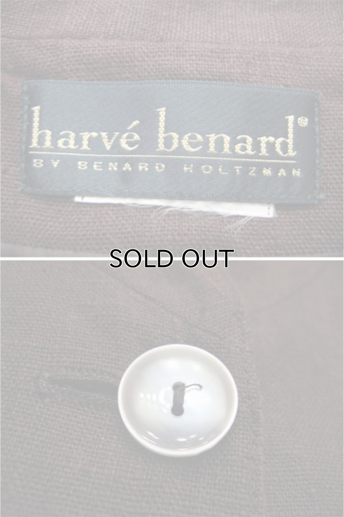 画像4: 1980's~ "harve benard" Stand Collar Linen Jacket　BROWN　size M - L (表記 なし) (4)