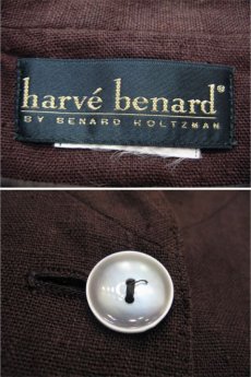 画像4: 1980's~ "harve benard" Stand Collar Linen Jacket　BROWN　size M - L (表記 なし) (4)
